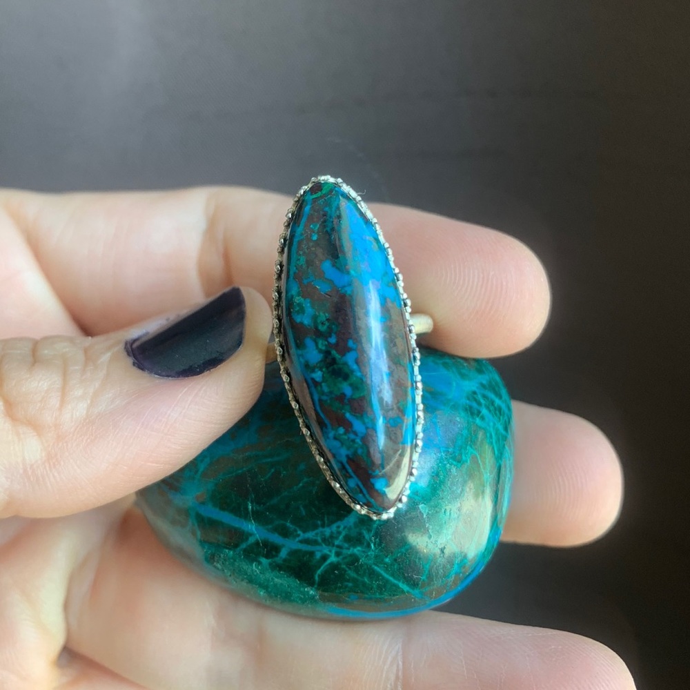 Chrysocolla & Sterling Silver Ring💙